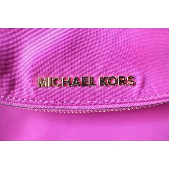 nwt Michael Kors fuschia nylon Bedford Flap Crossbody Bag (pu120 - Picture 2 of 10